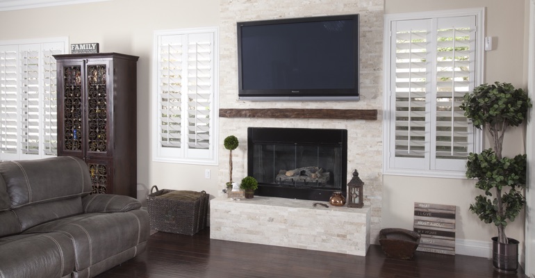 white shutters in Indianapolis living room
